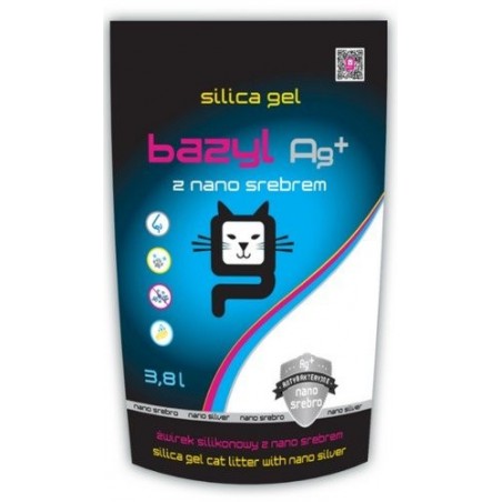 Żwirek Bazyl Silica gel +Ag 3,8l