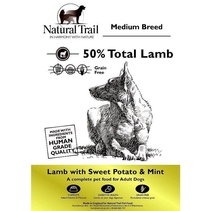 Natural Trail Grain Free Lamb, Sweet Potato & Mint 12kg