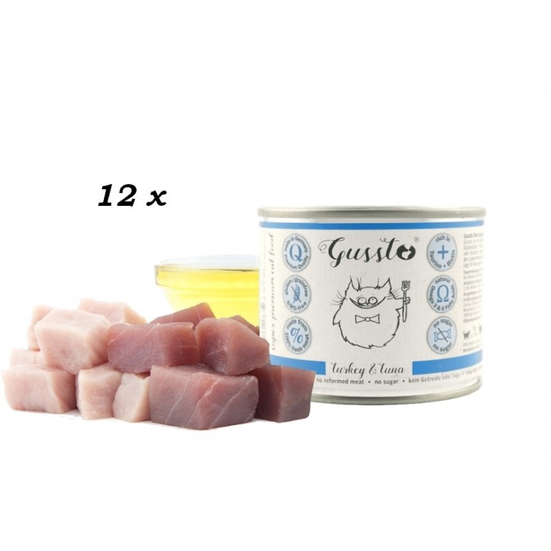 Gussto Fresh Turkey and Tuna - indyk i tuńczyk 12 x 200g
