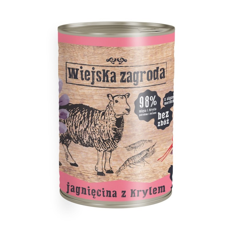 Wiejska Zagroda kot Jagnięcina z krylem 400g