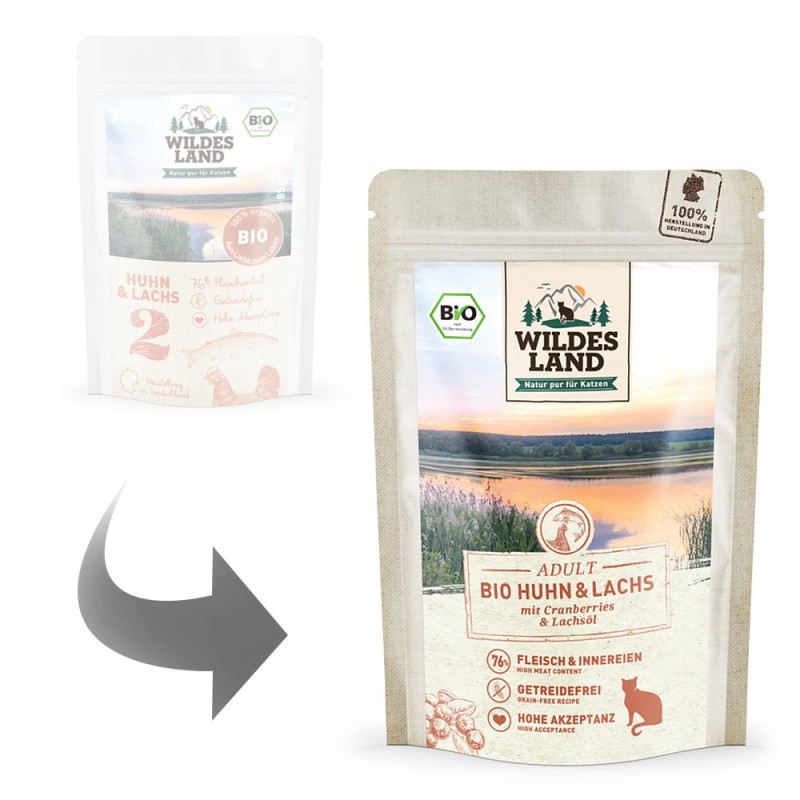 Wildes Land Cat BIO nr 2 - kurczak i łosoś 85 g