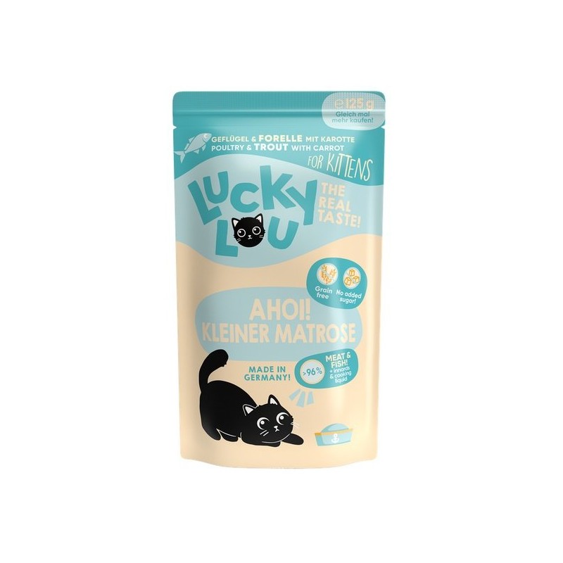 Lucky lou kitten drób z pstrągiem 125g