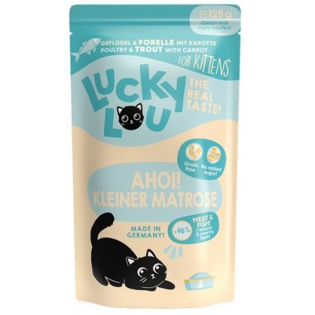 Lucky lou kitten drób z pstrągiem 125g