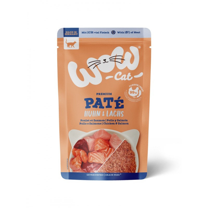 Wow cat kurczak z łososiem dla kotów dorosłych. 125g