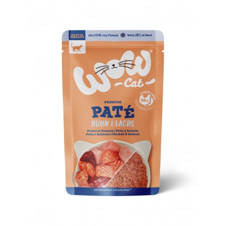 Wow cat kurczak z łososiem dla kotów dorosłych. 125g