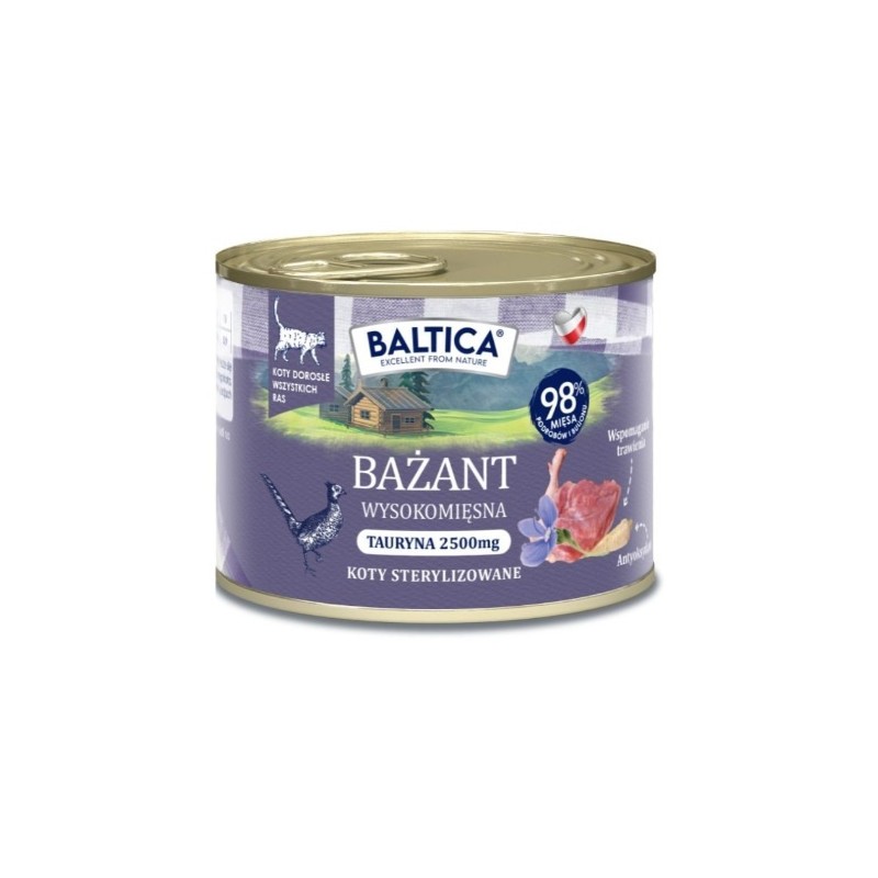 Karma mokra dla kotów Baltika Bażant 185g