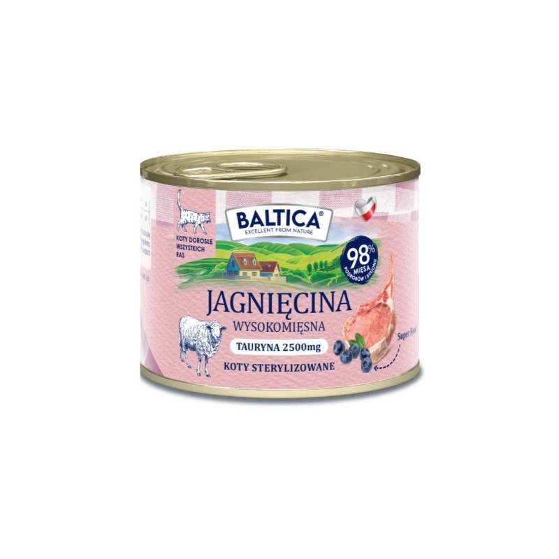 Karma mokra dla kotów dorosłych z jagnięciny. Baltica 185g
