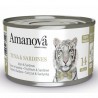 Amanova Cat Tuna & Sardines w galaretce 70g, puszka z białą etykietą, tygrys na froncie i napis 14 jelly, 100% natural.