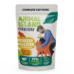 Animal island everyday filety z drobiu z wątróbką  85g