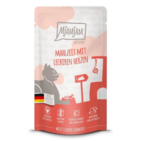 Mjamjam karma dla kotów wołowina z sercami kurczaka 125g.
