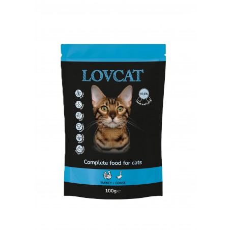 Lovcat karma dla kotów indyk z gęsią. Turkey & Goose 100g