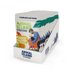 Animal Island drób z wątróbką 12 x 85g saszetka