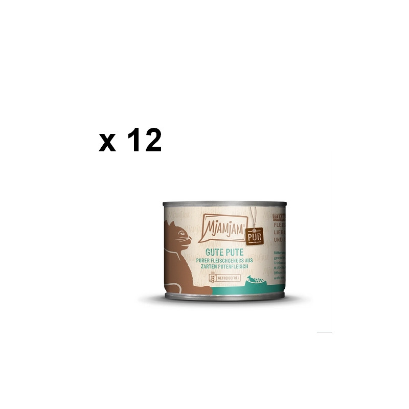 Zestaw karmy Mjamjam dla kotów indyk pur 12 x 200g