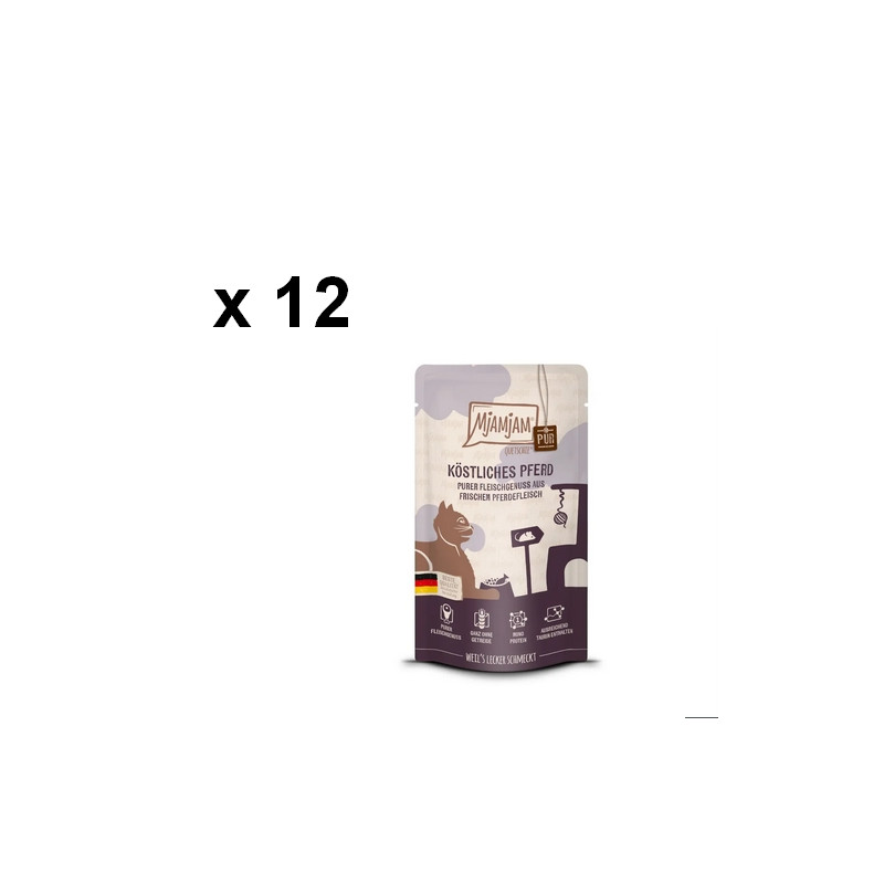 Mjamjam zestaw karmy mokrej dla kotów konina pur 12 x 125g