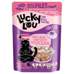 Karma dla kotów Lucky lou makrela z tuńczykiem w bulionie 70g.