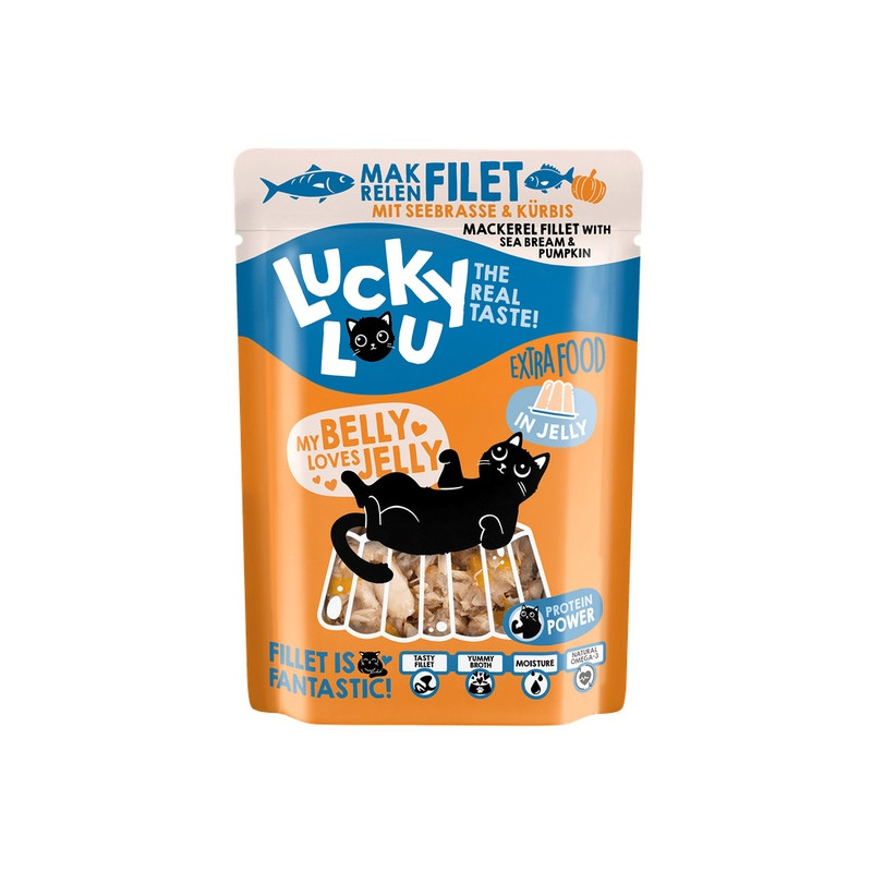 Lucky lou karma filetowa z makreli i dorady w galaretce, dla kotów 70g
