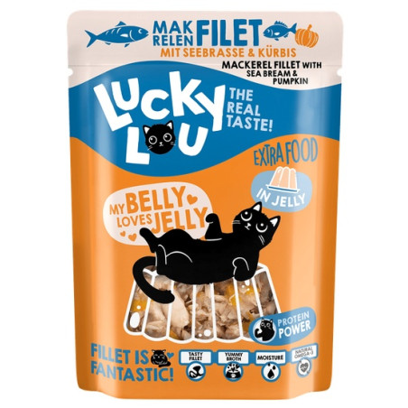 Lucky lou karma filetowa z makreli i dorady w galaretce, dla kotów 70g