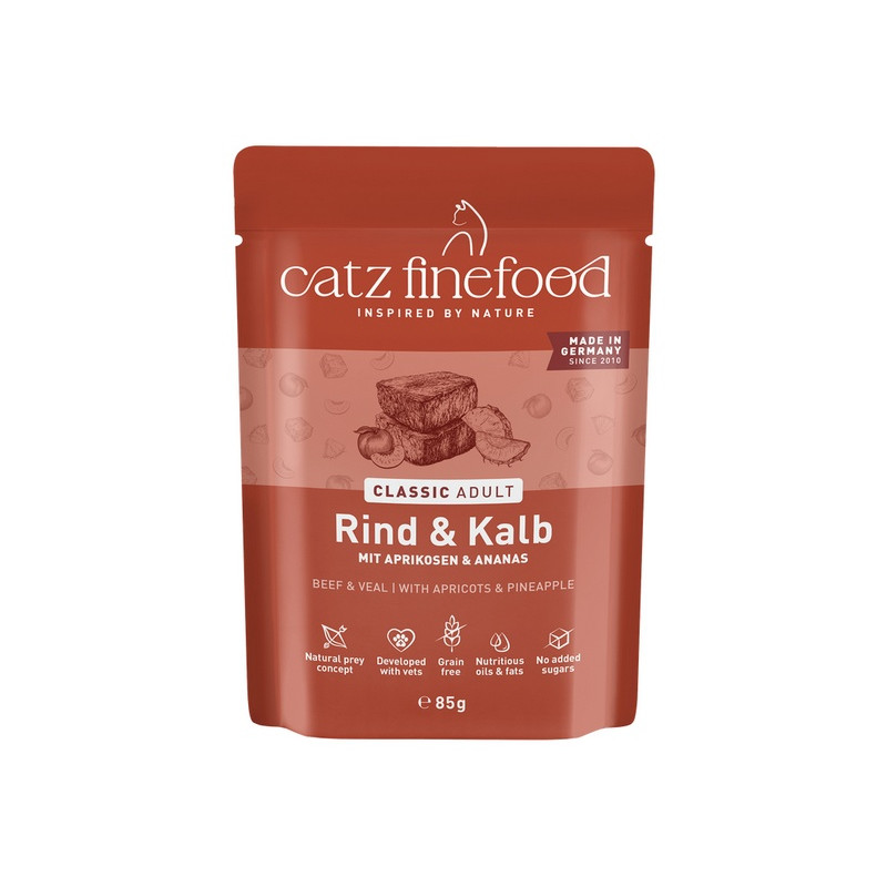 Catz finefood wołowina z cielęciną 85g karma dla kotów.