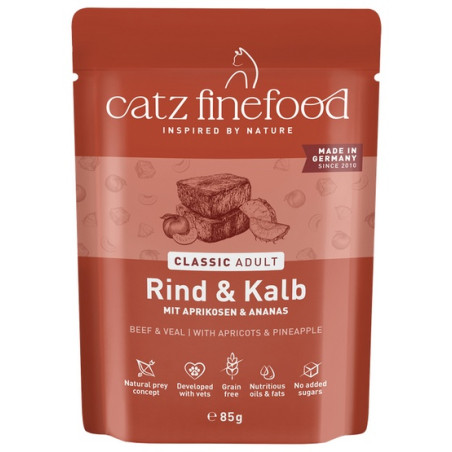 Catz finefood wołowina z cielęciną 85g karma dla kotów.