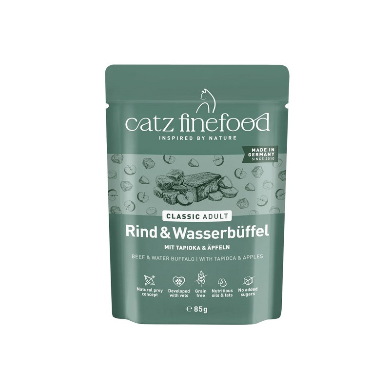 Karma mokra dla kota Catz Finefood wołowina i bawół wodny 85g