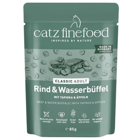 Karma mokra dla kota Catz Finefood wołowina i bawół wodny 85g