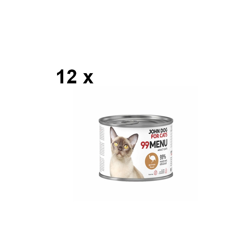 Mokra karma dla kotów John dog menu99 z mięsa kurczaka i perliczki 12 x 200g