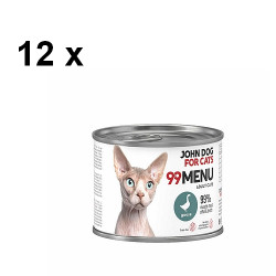 Pakiet karmy Jogn dog 99 menu 12 x 200g z gęsi.