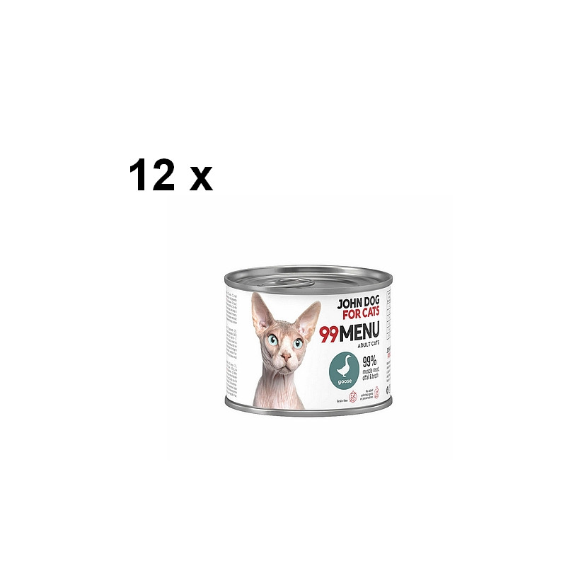 Pakiet karmy Jogn dog 99 menu 12 x 200g z gęsi.