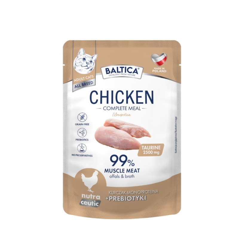 Karma mokra Baltica dla kotów w saszetce kurczak 100g