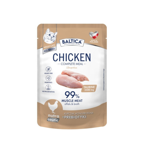 Karma mokra Baltica dla kotów w saszetce kurczak 100g