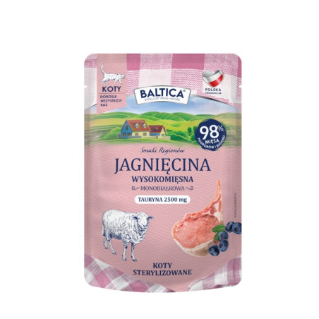 Baltica smaki regionów karma mokra dla kotów z niskim fosforem jagnięcina w saszetce 100g