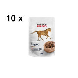 Zestaw karmy John dog lape 10 x 100g konina monobiałkowa z niskim fosforem.