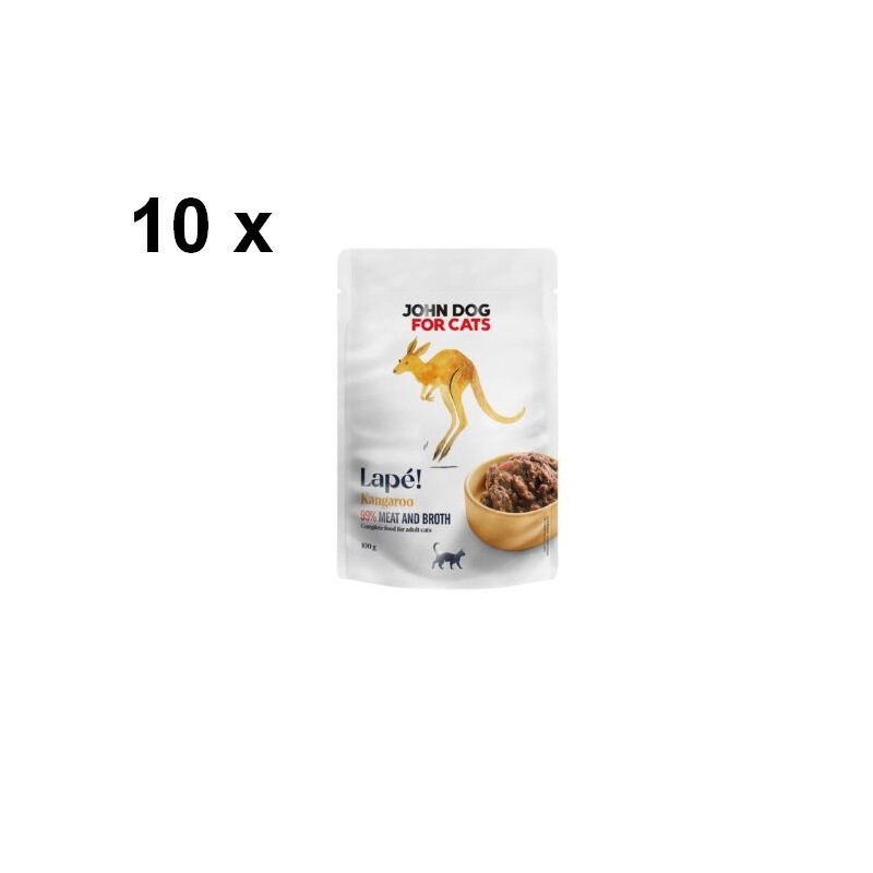 Zestaw karm dla kota john dog lape 10 x 100g kangur