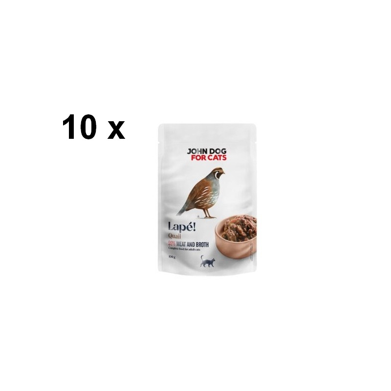 John Dog for Cats Lapé - przepiórka 10 x 100g