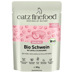 Karma mokra dla kotów wieprzowina bio marki Catz finefood nowa wersja 85g
