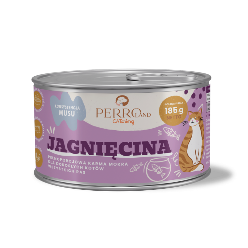 Karma mokra monobiałkowa Perro dla kota z jagnięciny 185g