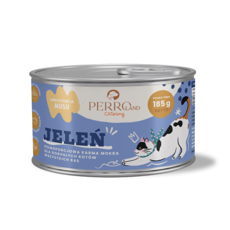 Karma mokra dla kotów, mono z jelenia Perroland 185g