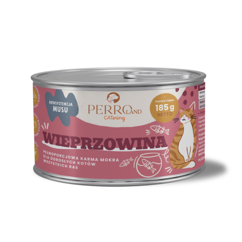 PERROland CATering Wieprzowina 185 g, mokra karma dla kota monobiałkowa